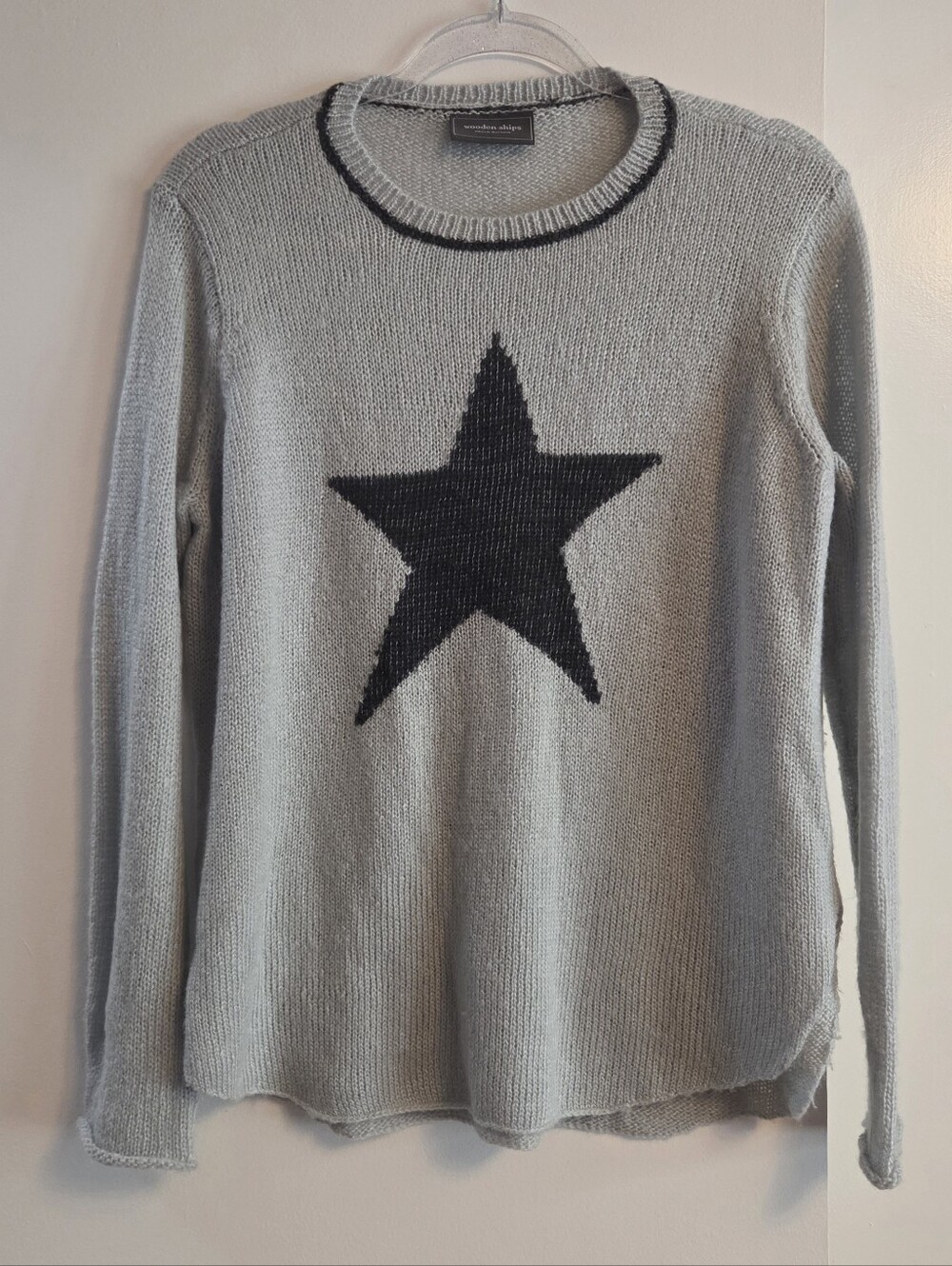 WOODEN SHIPS Gray Star Knit Sweater Small/Medium